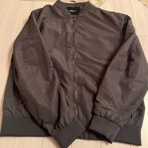 Fashion Nova Men Grey Bomber Size L